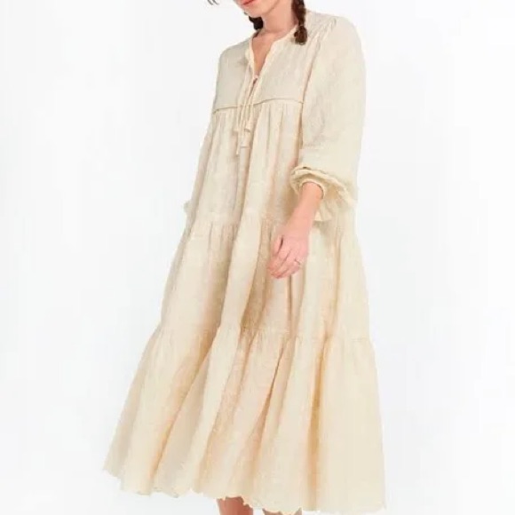 Matta Ny Yamini Embroidered Dress Off-White Moon
